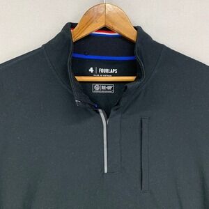 Fourlaps Venture 1/4 Zip Shirt Mens XL Black Performance Long Sleeve Golf Preppy
